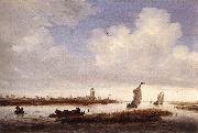 RUYSDAEL, Salomon van View of Deventer Seen from the North-West af oil